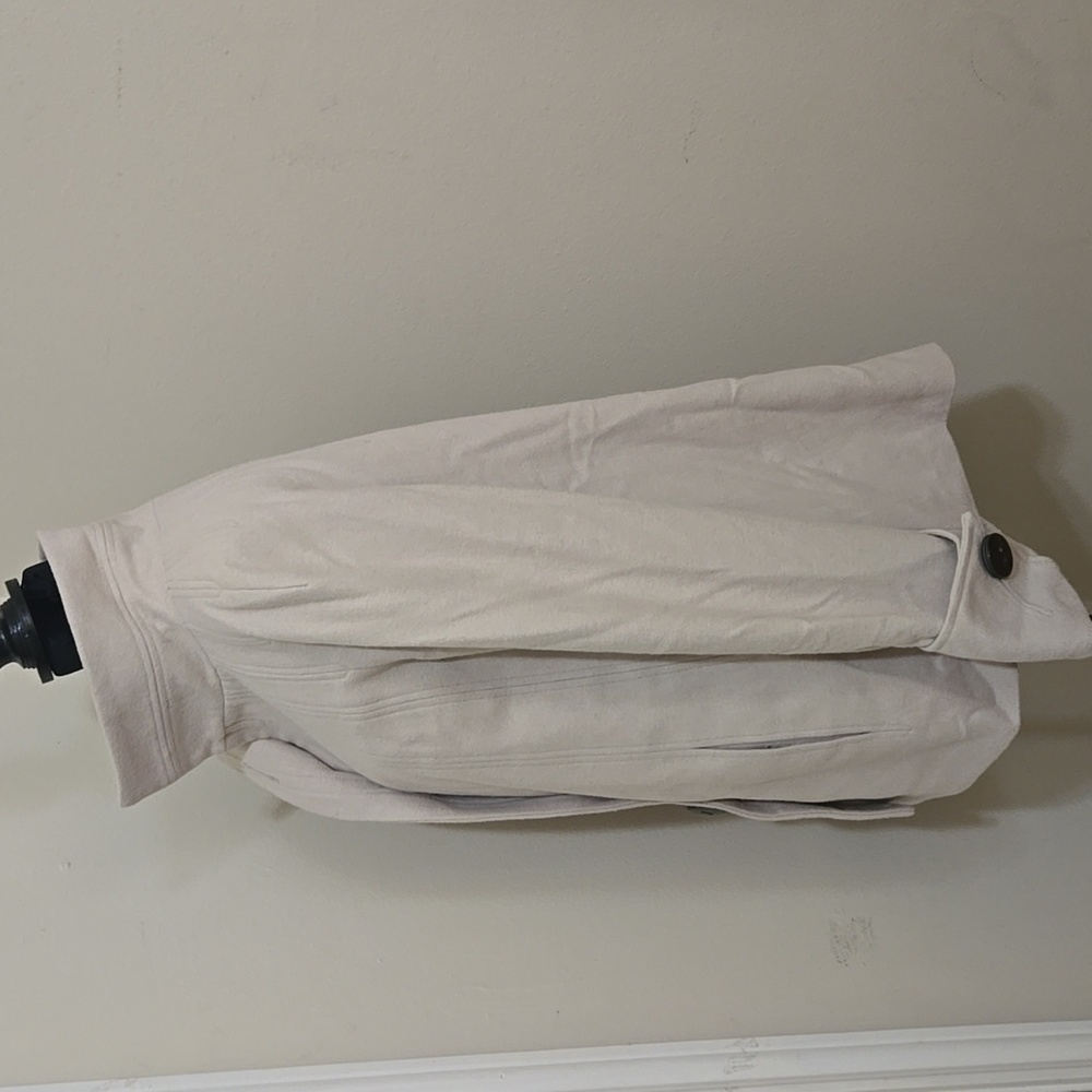Zara Badics Cream Wool Blend Coat Sz Small - Picture 3 of 6